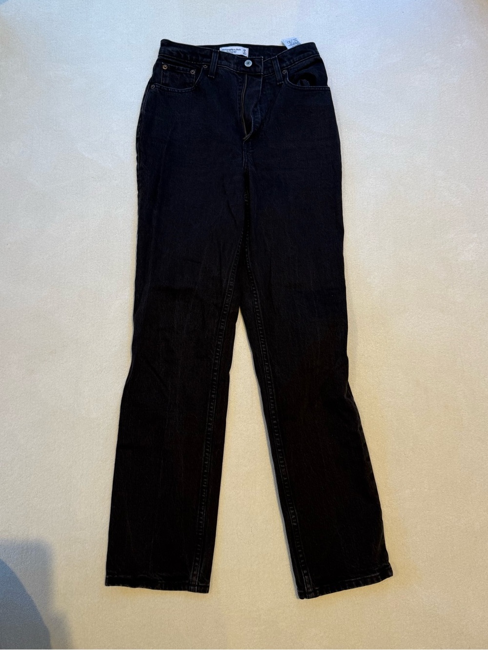 Abercrombie & Fitch Black Straight-Leg Jeans